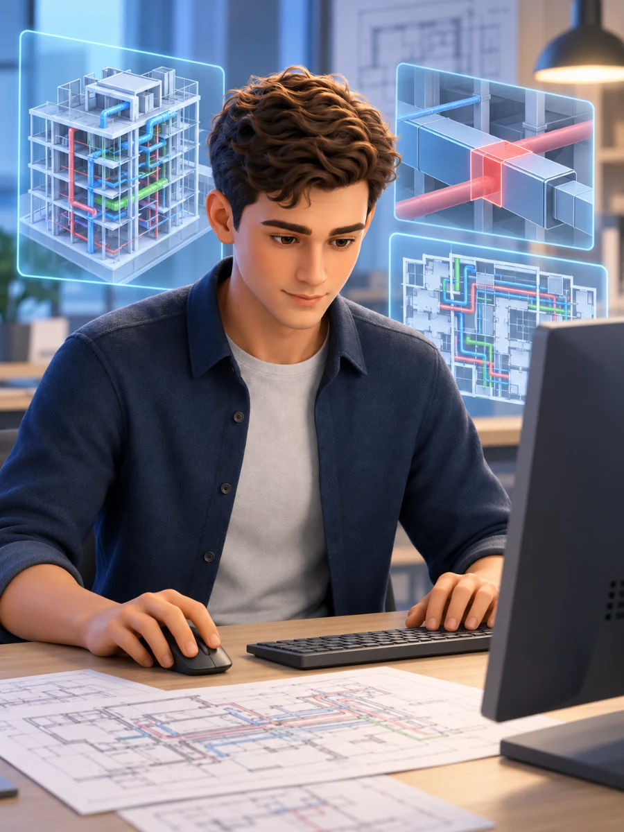 Иллюстрация профессии «BIM-инженер-проектировщик»